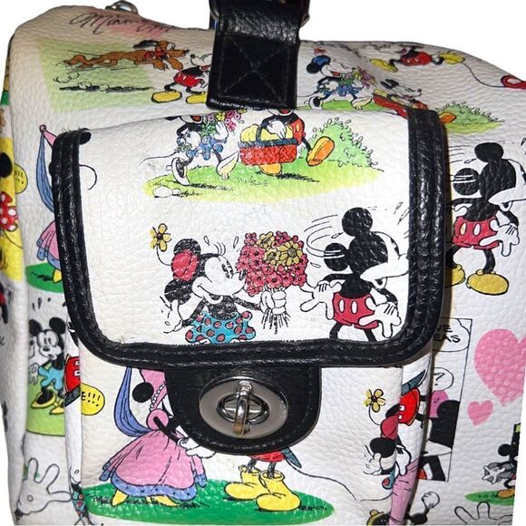 Disney adorable white satchel with black handles and whimsical Disney ca… - Picture 3 of 13
